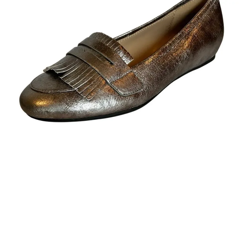 New-ANDREW GELLER Posy women's loafers size 6M, silver